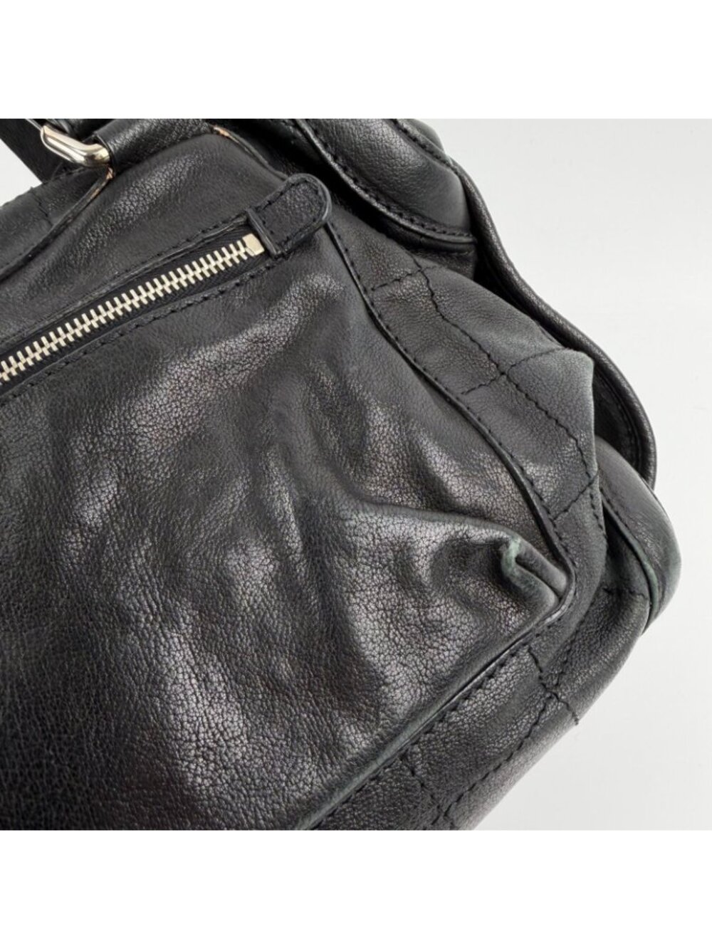 ★SOLD★ Chanel CC Logo Shoulder Bag Tote Black Leather 11 Vintage - Picture 12 of 15